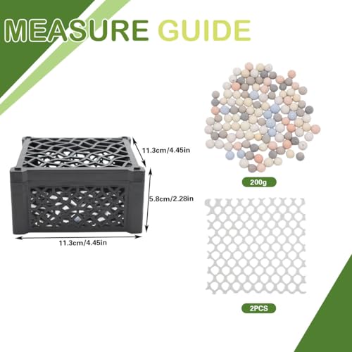 2 PCS Shrimp Dome Hide with Filter Balls, Fish Tank Porous Cave Shelter Hideout Ornament, Aquarium Filter Media, Detachable Plastic Shrimp Hideout for Breeding & Rest Tunnel (Black, White)