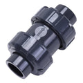 DERNORD 1/2" UPVC True Union Ball Check Valve with Full Port, EPDM Seals, Rated at 200 PSI, 1/2 Inch Socket - size: 1/2 inch