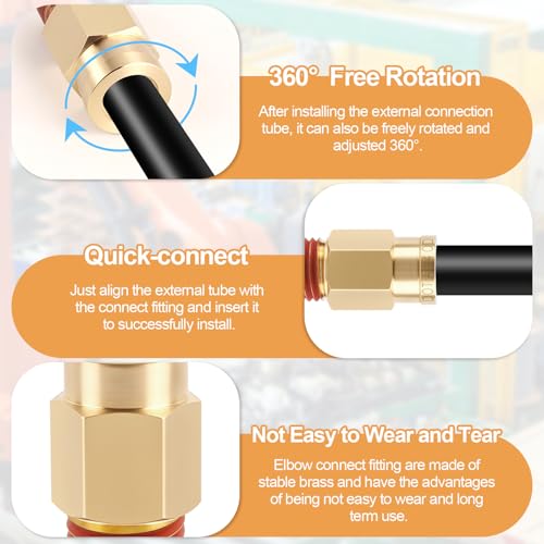 6PCS DOT Quick Push to Connect Brass Air Brake Fitting, Kalolary Brass Straight DOT Line Fittings 1/4"OD×1/8"NPT Thread Air Brake Line Fittings, Air Suspension Kit, Air Hose Repair Kit - size: Straight 1/4"OD ×1/8"NPT