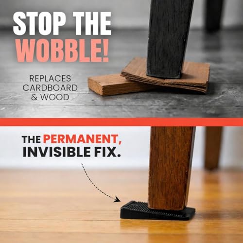 Wobble Wedge - Flexible Plastic Shims - Black - Multi-Purpose Wedges, Standard Size Wedge - 1.92" x 1.11" x 0.25" - size: 10