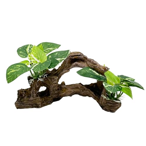 Fish Tank Decorations Aquarium Decor Ornaments Betta Silk Leaf pad Hammock Artifical Driftwood Cave Goldfish Bowl Accessories (Type-E) - color: Type-e