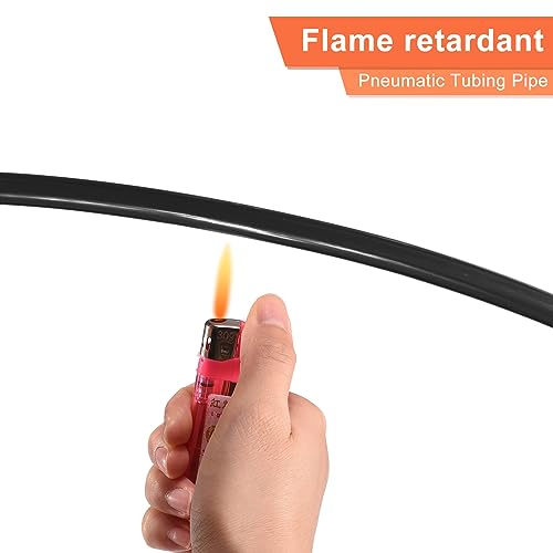 MECCANIXITY Pneumatic Tubing Pipe, 12mmx8mm 295ft 90 Meters PU Air Line Tubing Hose Tube Black for Fluid Transfer Air Compressor - color: Black, size: OD12mm*ID8mm 295ft (90 Meters)