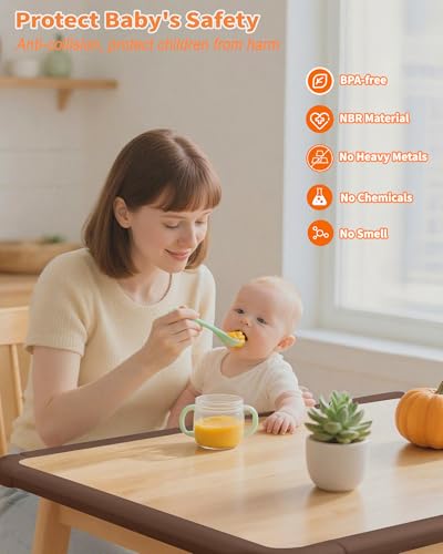 Edge Corner Protector Baby Proofing, 6.56FT 0.6'' Thicken L-Shape Furniture Fireplace Safety Bumper Guard with 6 Corners, Pre-Taped, Soft NBR Rubber Foam, Table Edge Protector for Baby (Coffee) - color: Dark Brown, size: 0.6''Th (6.56ft)