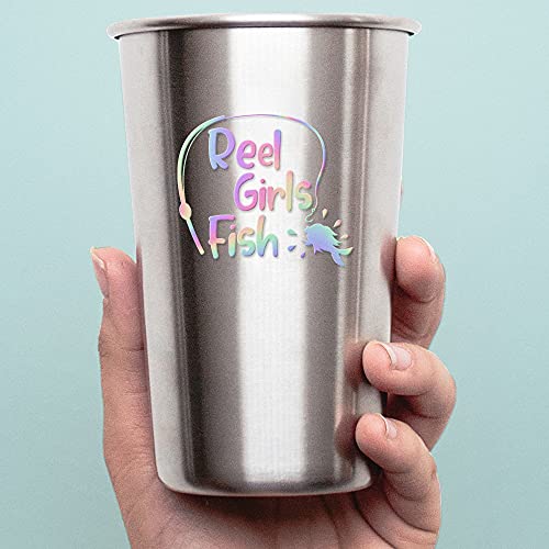 Decal Stickers of Girls Fish (Hologram) (Set of 2) Premium Waterproof Vinyl Decal Stickers for Laptop Smartphone Car Dirt Bike Wall Room Mason Jar Bathtub Door - Bicver1D44382How19Y24 - color: Hologram, size: 5.5'' x 4.8''