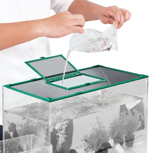 Fish Tank Lid Magnetic Aquarium Net Cover with Feeding Window 5-50 Gallon Aquarium Lid Anti-Jumping Net for Fish 11.8 FT DIY Magnetic Aquarium Cover,Green (Green)