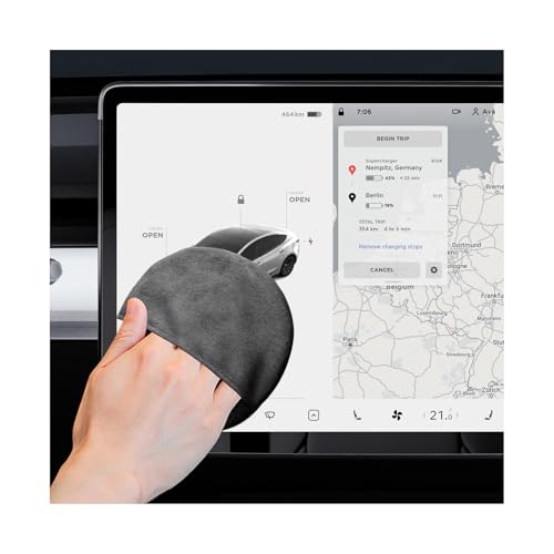 Car Screen Cleaner, 4.33"×4.33" Round Microfiber Auto Touchscreen Cleaning Cloth, Reusable Vehicle Interior Touch Screen Cleaning Pad Non-Scratch Wipes, Car Accessories - color: Round