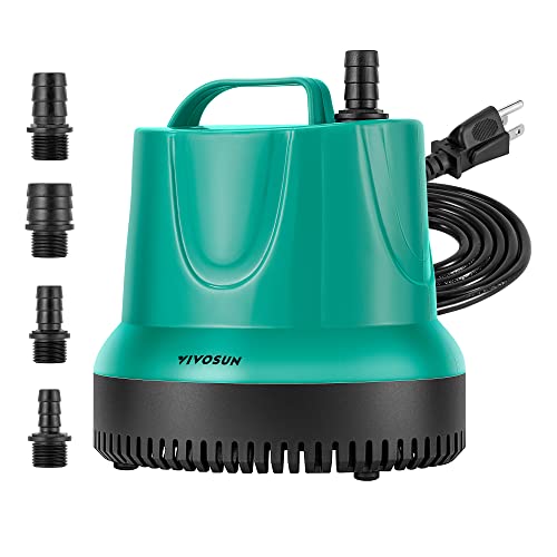 VIVOSUN 850GPH 60W Submersible Pump for Fish Tank, Pond, Aquarium, Hydroponic Systems with 5ft Power Cord and 4 Nozzles Blue - style: 60W; 850GPH