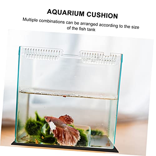 5Pcs Non Skid Aquarium Cushion Pads Insulated Fish Tank Mat for Comfort Stability Black Durable Absorption Heat Preservation for Fish Tank Supplies