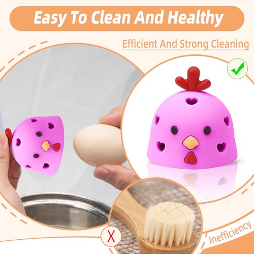 Silicone Egg Brush Cleaner, Egg Washer for Fresh Eggs, Egg Cleaner for Fresh Eggs, Egg Scrubber for Fresh Eggs, Reusable Cleaning Tools for Egg Washer (Pink) - color: Pink