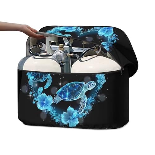Blue Sea Turtle Travel Trailer Propane Tank Cover Waterproof Propane Gas Tank Cover Sun Protection with Zipper Four Seasons General - color: Blue Sea Turtle, size: S(20LB)
