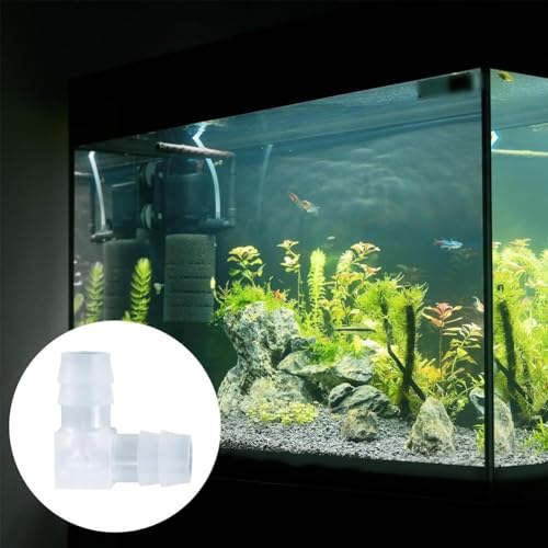 10Pcs 3/8 Inch Plastic 90 Degree Hose Barb Elbows, Transparent L Tube Connectors, 2 Way Equal Barbed Joint Adapters for Boat Aquarium Hose Fittings
