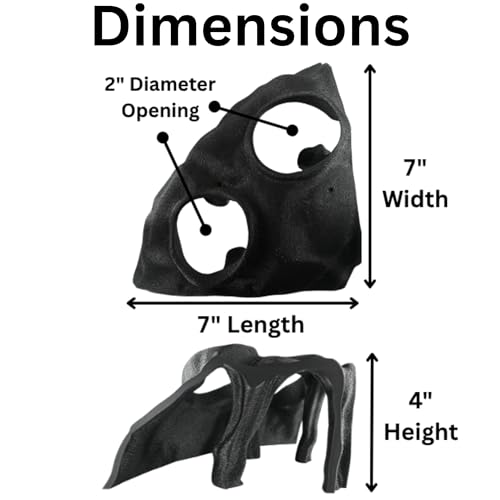 Aquarium Corner Underground Cave Natural Mangrove Tree | Viewing Fish Under Gravel Tunnel Hide | Fish Tank Hideout Decor Decoration Enrichment for Corydora Catfish, Kuhli Loach, Pleco, Betta - color: Obsidian Black