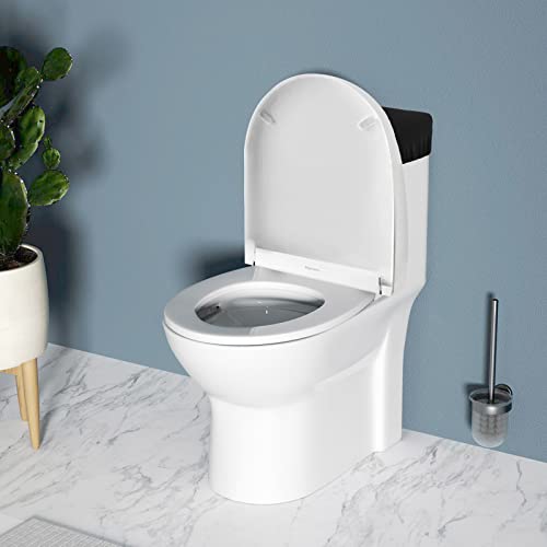 Toilet Tank Lid Cover, Bathroom Stretch Washable Spandex Toilet Tank Protector Cover with Elastic Bottom, Black - color: Black