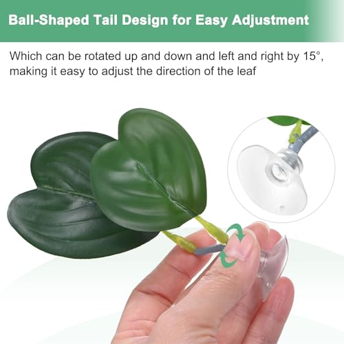 M METERXITY 1-Pack Betta Fish Leaf Pad, Hammock Plant Leaf Pad, Realistic Resting Fish Rest Bed for Fish Tank Decorations/Aquarium Accessories/Spawning Grounds/Breeding [Green, Heart-Shaped] - color: Green