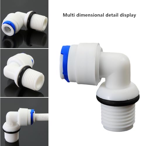 1/4"M to 1/4" Tube Elbow Push-Fit Adapter, 5 Pcs | Quick-connect adapter for RO reverse osmosis water filter systems, beverage dispensers & water purifiers. - size: 1/4"MPT to 1/4" QC Elbow Adapter