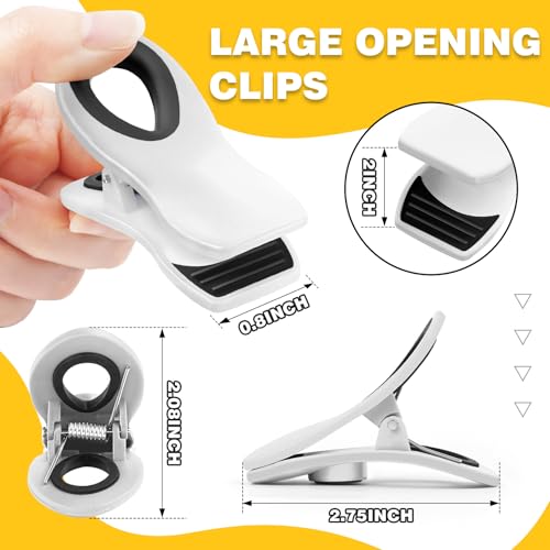 10PCS Magnetic Chip Clips Airtight Seal Reusable White Bag Clips for Food Storage Heavy Duty Plastic Food Clip for Refrigerator,Fridge,Snack, Kitchen,Bread Bag,Garden,Clothes Pins Home Decor - color: White