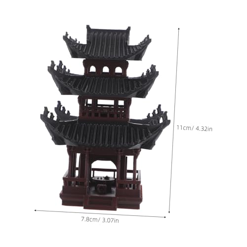 MAGICLULU Mini Aquarium Pavilion Mini Chinese Building Statue Fish Shelter Aquarium Castle Ornament Decor Fish Tank Bonsai Ornament
