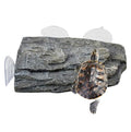 Turtle Floating Basking Platform Terrace Turtle Basking Platform with 3 Suction Cups Resin Turtles Basking Rock Float Resting Terrace for Frogs (Grey) - color: 【Grey】