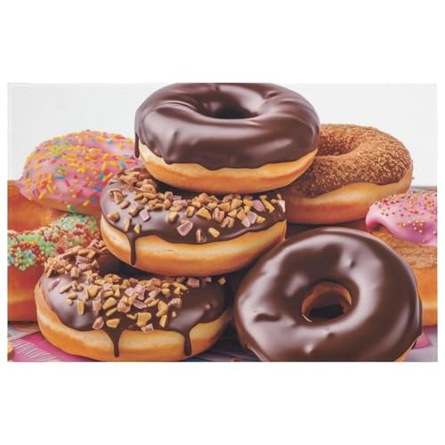 Outdoor Door Mat 15.7" X 23.6" Non-Slip Doormat Donuts Chocolate Front Door Mats Quick Dry Welcome Mats for Outdoor Indoor Entrance Mat Home Decor Floor Mats for Patio - color: Donuts Chocolate
