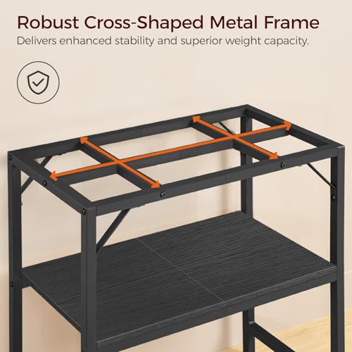 MAHANCRIS 40-50 Gallon Fish Tank Stand, Aquarium Stand with 2-Tier Storage Shelves, Heavy Duty Breeder Turtle Terrarium Stand Rack for Home Office, 36.2" L x 18.9" W x 24.4" H, Black FTBK4001 - color: Black, size: 40-50 Gallon