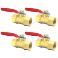 ChillWaves Brass Ball Valve, Air Compressor Ball Valve Shut Off Switch 1/4" NPT Female x 1/4" NPT Female Thread Pipe Fitting(4-PACK) - size: 1/4" FNPT x 1/4" FNPT, style: PACK OF 4