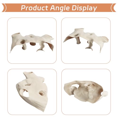Saim Aquarium Cave Decor – 3D Printed Fish Hideout Tunnel for Betta, Guppy & Corydora Catfish – Natural Curved Shrimp Hideout with Multi-Hole Design Fish Tank Underground Corner Cave (Brown, Small) - color: Brown, size: Small