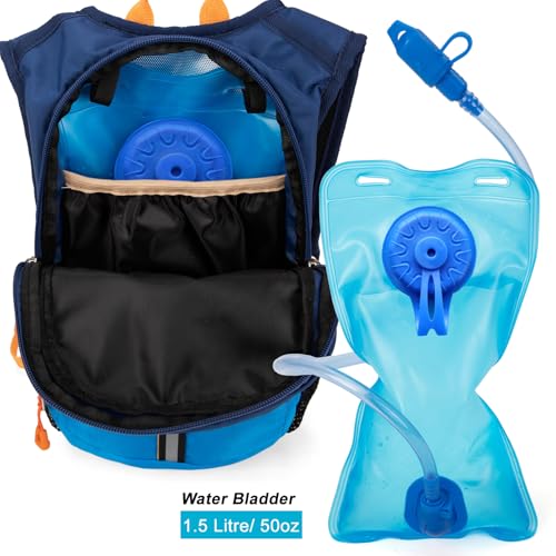 Ivygreen Kids Hydration Backpack, Hiking Backpack for Boys or Girls with 1.5L Water Bladder - color: Blue, size: Small