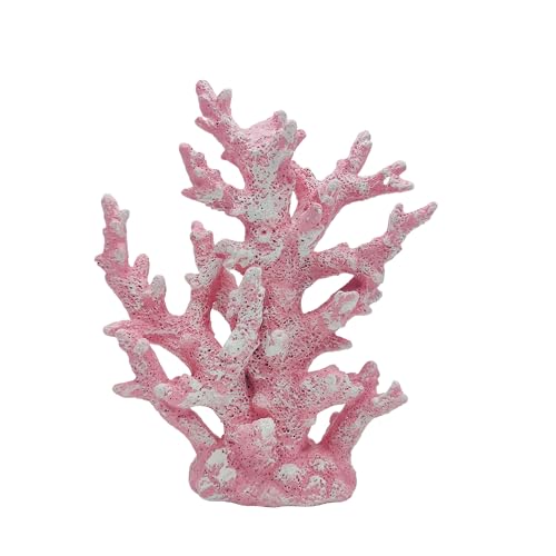 Etlemonde Beach Coastal Decor Coral Reef Home Decor Coral Statue Sculpture Home,Desk,Bathroom,Desktop Shelf Statue,Marine Themed Gifts (Pink Coral) - color: Pink Coral