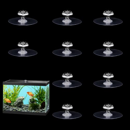10 Pcs Aquarium Lid Handle, Acrylic Round Handles with Adhesive for Fish Tank Cover, Fish Tank Accessories, Aquarium Lid Handle Replacement - color: Transparent