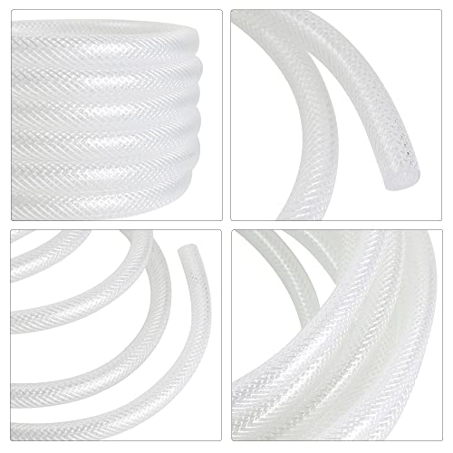 5/8’’ ID × 7/8’’ OD - 100 ft Clear Braided Hose Plastic Vinyl Tubing,High Pressure Flexible Reinforced PVC Tube for Transfer Water Air Oil, BPA Free & Non-Toxic - size: 5/8'' I.D., style: 100 FT