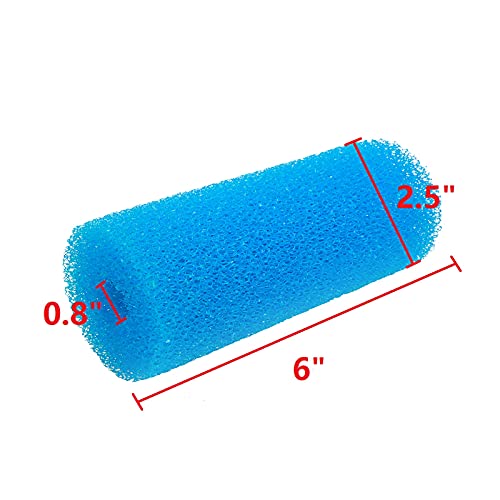 Xiaoyztan 6Pcs 6.0 x 2.5 Inch Aquarium Pre-Filter Sponges Foam Filter Cartridges with 0.8" Hole Diameter (Blue)