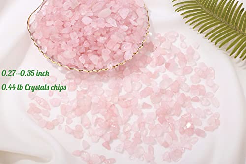 Rose Quartz Healing Crystal Chips Bulk Gemstones Sets Tumbled Crushed Stones Crushed Crystals Natural Rocks for Fountain Rocks Decoration Reiki Energy Balancing Meditation Aquarium Gravel 0.44lb - color: Rose Quartz, size: 0.44 Pound