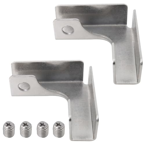 2PCS Silver L Shaped Glass Aquarium Fixing Clip Cold Rolled Iron Reinforcement Clip Glass Aquarium Accessory with Screws for Fixing Display Cabinet Glass Shelves and Aquarium Glass
