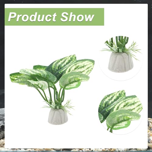 4pcs Green Silk Aquarium Plants, Realistic Artificial Plants for Betta Fish Tank, 7cm x 3.2cm 2.2cm, Plastic, Spiky, Natural/Realistic, Aquarium Plant