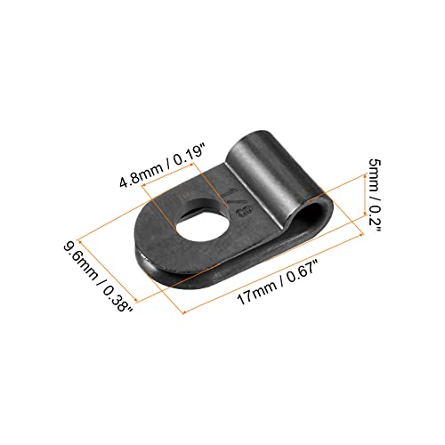 R-type Cable Clips Wire Management Clamp, [for Keeping Wire Neat ] - Nylon / 0.12-inch/Black / 30 Pcs - size: 0.12-inch