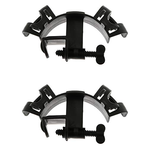 2pcs Aquarium Water Tube Clamp Adjustable Plastic Fish Tank Pipe Holder Fixed Clips(Black)