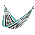 Handwoven Hammock by Yellow Leaf Hammocks - Double Size, Fits 1-2 PPL, 400lb max - Weathersafe, Super Strong, Easy to Hang, Ultra Soft, Artisan Made - Color: Turquoise - Black -White - color: Zanzibar- Turquoise, Black and White, size: Fits 1-2 People (40