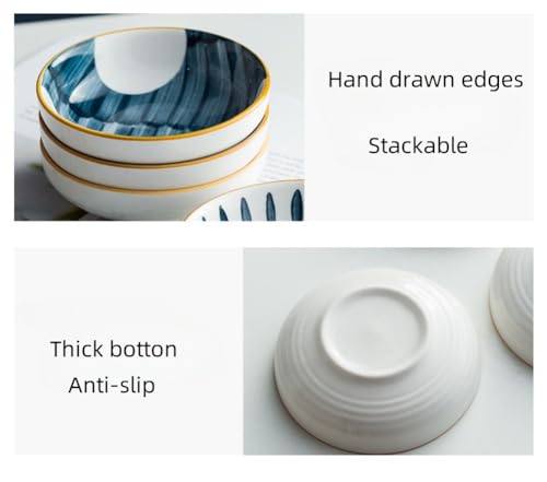 4 Pack 3 oz Cute Japanese Soy Sauce Dish Small Dipping Sauce Bowls Ceramic Sushi Dipping Bowls for Sushi,Side Dish,Ketchup,Dips,Condiment,Snack,BBQ Party - color: Japanese Blue