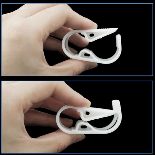1/2" - 5/8" Plastic Tubing Clamps, 5 Pcs Adjustable Tube Clamp, Peg Tube Clip, Laboratory Pinch Valve Flow Control Hose Clamp for Control Wine, Beer Bottle and Infusion Bottle (White) - size: 1/2" - 5/8"