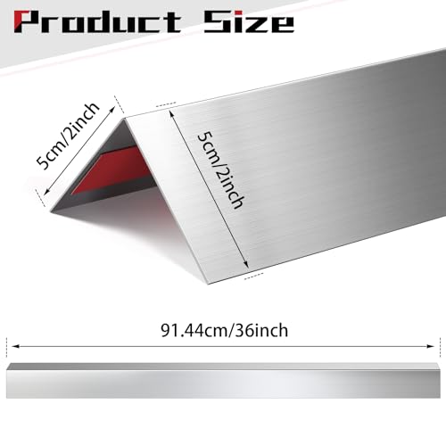 Therwen 10 Pcs 304 Stainless Steel Wall Corner Guards 2 x 2 x 36 Inch Self Adhesive Heavy Duty Corner Protector Trim with 90 Degree Angle for Wall Protection Metal Edge Guard - size: 2 x 2 x 36 Inch