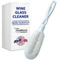 Flute and Stemware Wine Glass Cleaning Brush - Dishwasher Safe, Non-Scratch Flute Cleaner for Crystal Glasses, Champagne Glass, Goblet, Wine Decanter - for Bar & Restaurant by FryOilSaver - B61C