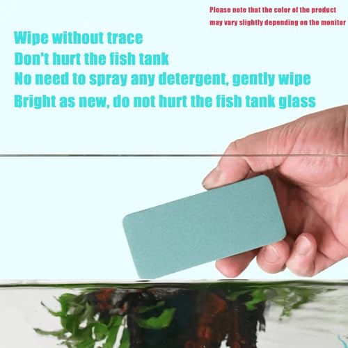 3 Packs Aquarium Limescale Remover, Dual-Action Fish Tank Glass Scraper & Sponge, Handheld Non-Scratch Cleaning Pad for Small Glass Aquarium Maintenance