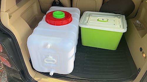 20 Gallon Portable Water Tank with Spigot&Hose, Water Storage Container for Camping, RV, Truck, Emergency Preparedness（Thickening） - color: 21 Gallon