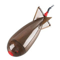 Arinda Fishing Spomb Rocket Shape Spod Fishing Feeders Float Bait Holder Tackle Tool Accessories - color: Brown, size: Large