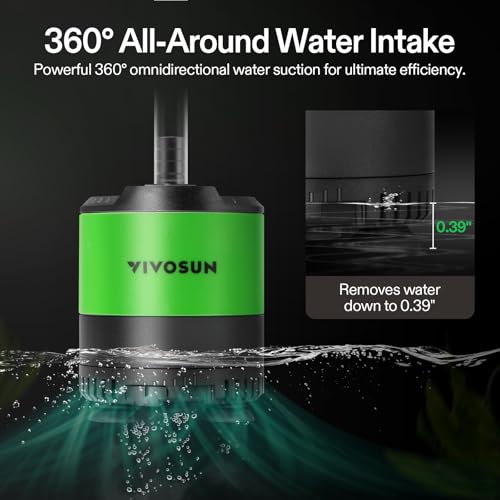 VIVOSUN 660 GPH 35W Submersible Water Pump, with Adjustable Water Flow, 4.9ft Tubing, Additional Ceramic Shaft, and Outlet Adapters, for Fish Tanks, Aquariums, Hydroponics, Fountains - size: 660 GPH