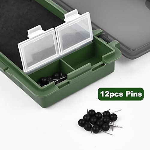 Carp Fishing Hook Storage Box, Carp Rig Box Stiff Hair Rig Board with 12pcs Pins, Carp Fishing Rig Container for Carp Fishing Accessories - style: Style 2