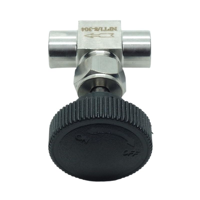 1 Piece Stainless Steel 304 Instrument Gas Needle Valve 1/8" NPT Female x 1/8 NPT Female - size: Straight 1/8" NPT F x F
