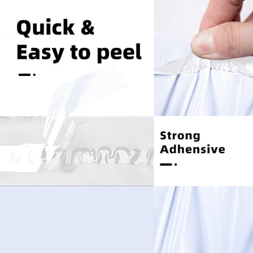 POLYSELLS 200 pcs 6x9 Inches White (Silver) Poly Mailers Shipping Envelopes, Strong Adhesive Sealing, Waterproof, and Tear-resistant Postal Mailing Bags for Small Business, Clothes, Non-Fragile Items - size: 6"x9"