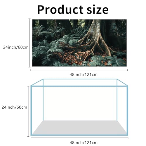 COMSUN 3 Pack Terrarium Background, 48x24 inches Polyester Reptile Background, Cloth Terrarium Background, Tropical Green Tree Fern & Gobi Desert Sunshine Cactus Rock Terrarium Background - size: 48x24 Inch