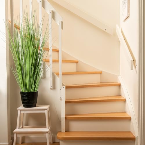 Jexine 2 Pieces Tall Artificial Grass Plant Potted Artificial Greenery Floor Plants Fake Pampas Grass Tall in Pot for Housewarming Gift House Garden Bathroom Lobby Indoor Outdoor (Spring,4 ft) - color: Spring, size: 4 ft